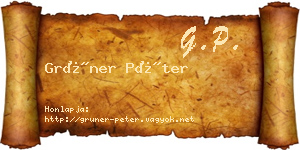 Grüner Péter névjegykártya